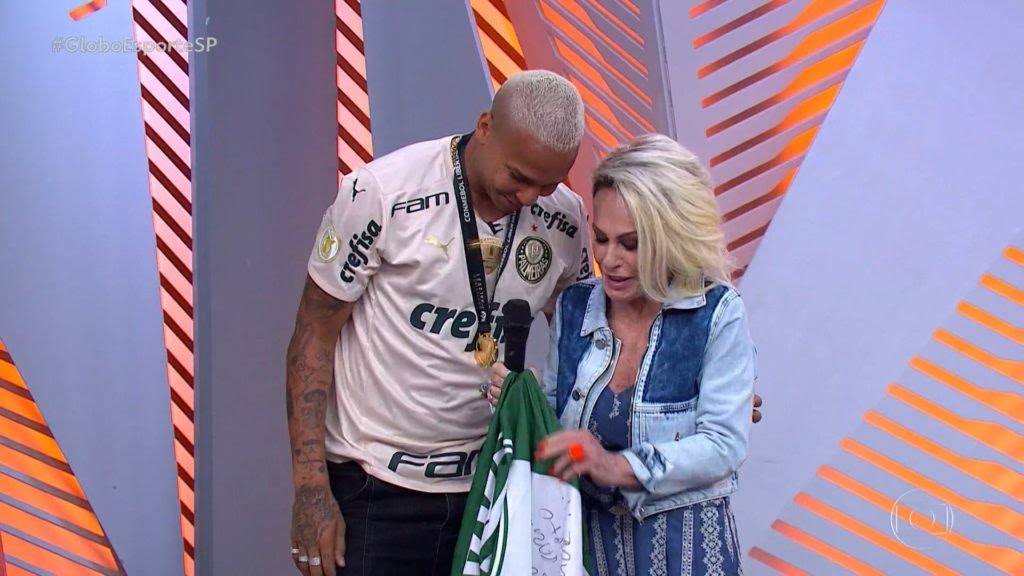 Ana Maria Braga e Deyverson durante o Globo Esporte (Foto: Reprodução/Globo)